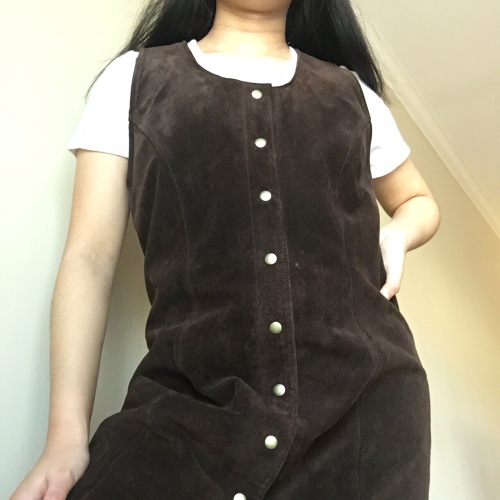 Limited America Genuine Leather Button Up Dress